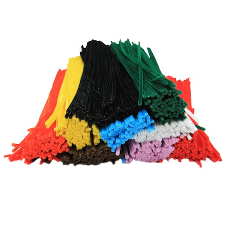 Charles Leonard Chenille 12in Stems, Assorted Colors, PK1000 65490